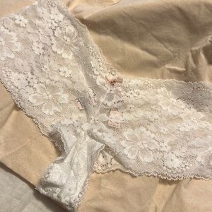 Victoria’s Secret white lace booty underwear